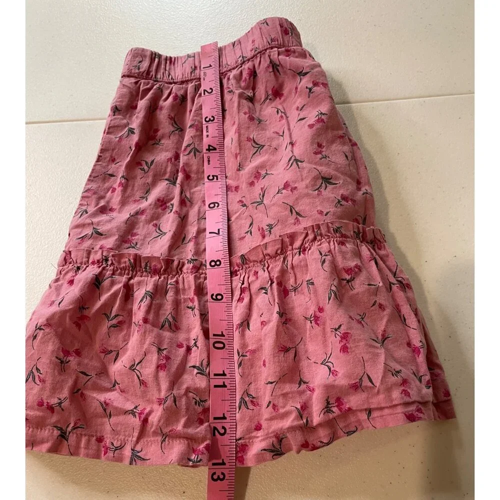 GAP Kids Girls Pink Floral Skort Size XL Tiered‎ Ruffles Lightweight Cottagecore